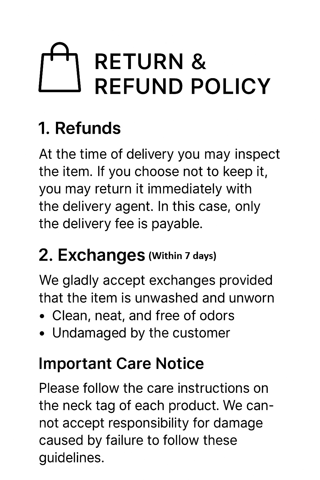 Return Policy